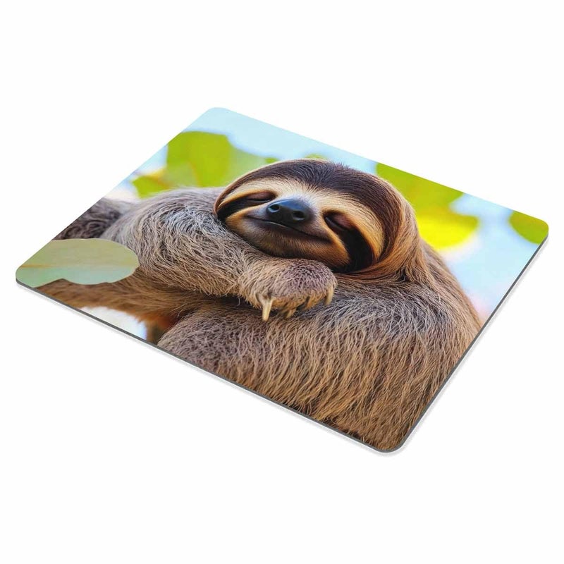 Smooffly Happy Sloth Mouse Pad,Funny Sloth in Costa Rica's Manuel Antonio Park Customized Rectangle Non-Slip Rubber Mousepad - Image 3